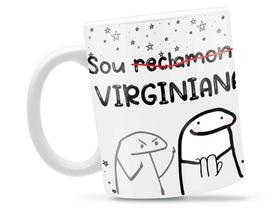 Caneca Virginiana Flork Signo Divertida Porcelana Xícara 325ml + Caixa Presente