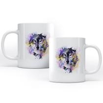 Caneca Watercolor Wolf Studio Geek