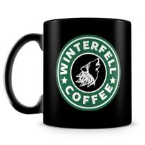 Caneca Winterfell Coffee Personalizada 100% Preta de Porcelana Caneca Winterfell Coffee Personalizada 100% Preta de Porcelana
