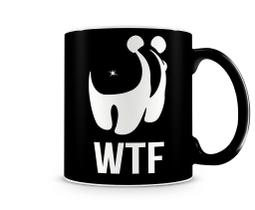 Caneca WTF GEEK What The F - 350ML Preta