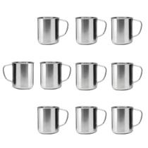 Caneca Xicara Aço Inox 250ml Bar Restaurante Acampar 10un