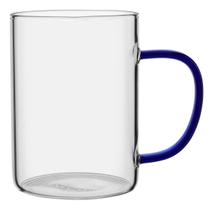 CANECA XÍCARA ALÇA AZUL BOROSSILICATO 450ml 12x8x8cm
