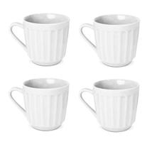 Caneca / Xicara Café Chá 150ml de Cerâmica Canelada branca