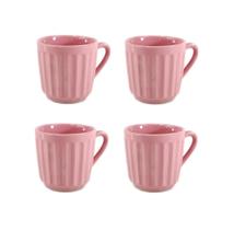 Caneca / Xicara Café Chá 150ml de Cerâmica Canelada Rosa Caneca / Xicara Café Chá 150ml de Cerâmica Canelada Rosa