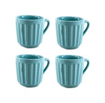 Caneca / Xicara Café Chá 150Ml De Cerâmica Canelada Tiffany