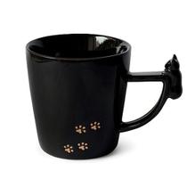 Caneca xícara cerâmica com gatinho na alça 3d