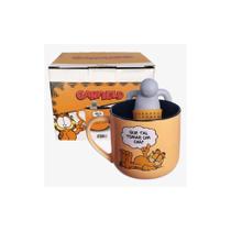 Caneca Xicara Com Infusor Para Cha 350ML Em Ceramica Garfield Nickelodeon Licenciado Zona Criativa