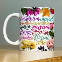 Caneca xícara Copo de Porcelana Cerâmica Personalizada Dia das Mães Conselheira Incrível