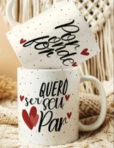 Caneca xícara Copo de Porcelana Cerâmica Personalizada Por Onde For Quero Ser Seu Par Caneca xícara Copo de Porcelana Cerâmica Personalizada Por Onde For Quero Ser Seu Par