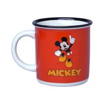 Caneca xícara copo de porcelana de porcelana retro mickey vermelha 300ml disney original