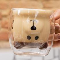 Caneca / xícara / copo de vidro borossilicato 3D ursinho 250ml para café chá leite suco gatinho fofa grande urso alça