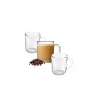 Caneca Xicara Copo De Vidro Transparente Café Chá Cappuccino Alça Nespresso 250ml
