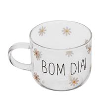 Caneca Xícara de Café Bom Dia de Vidro Resistente ao Calor 120ml Wolff
