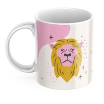 Caneca Xicara de Café ou Chá de Porcelana Personalizada Signos Leão Divertida Engraçada para Presente Criativo 325ml Caneca Xicara de Café ou Chá de Porcelana Personalizada Signos Leão Divertida Engraçada para Presente Criativo 325ml