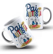 Caneca Xícara de Cerâmica Porcelana Personalizada Mãe Pai de Autista Campanha abril Azul MD3