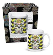 Caneca xicara decorado caveira mexicana