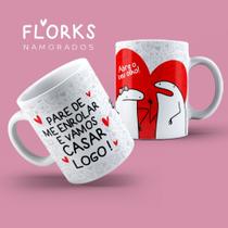 Caneca Xícara Dia Dos Namorados Flork Vamos Casar Logo Casal Love Presente Amor