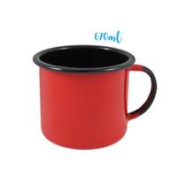 Caneca Xícara Esmaltada Ágata Grande 670ml Ewel Café Decor