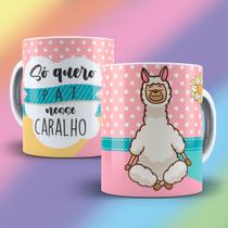 Caneca Xícara Lhama Irritada Só Quero Paz Nesse Caralh@ Insulto Irônico - MEGA OFERTA!