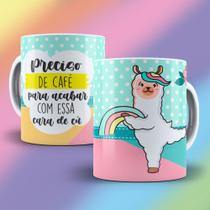 Caneca Xícara Lhama Preciso De Café Para Acabar Com Essa Cara De Cu Insulto Irônico- MEGA OFERTA!