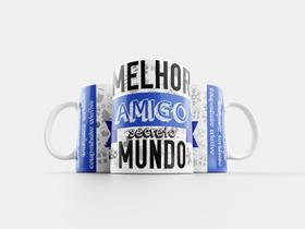 Caneca Xícara Personalizada Amizade Melhor Amigo Secreto Do Mundo Azul- MEGA OFERTA!