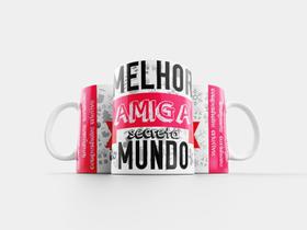 Caneca Xícara Personalizada Amizade Melhor Amigo Secreto Do Mundo Vermelho- MEGA OFERTA!