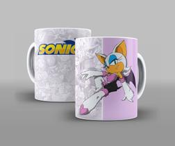 Caneca Xícara Personalizada Branca 300ml Personagens Sonic