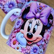 Caneca xícara Personalizada Cerâmica Minnie Florida Lilas 325ml - DLL