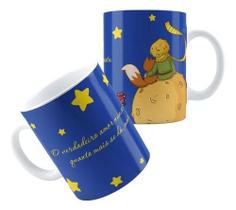 Caneca Xícara Personalizada de Porcelana Cerâmica Peque no Prin cipe Raposa Rosa O verdadeiro Amor