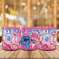 Caneca Xícara Personalizada Lilo e Stitch Disney Efeito 3D - Porcelana 325ml