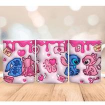 Caneca Xícara Personalizada Lilo e Stitch Disney Efeito 3D - Porcelana 325ml