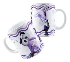 Caneca Xícara Porcelana Cerâmica Filme Emoçoes Divetid ament alegria ansiedade