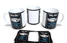 Caneca Xicara Porcelana Personalizada Dia Dos Pais 9.5cm.