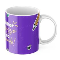 Caneca Xicara Porcelana Personalizada - Melhor Professor do Mundo