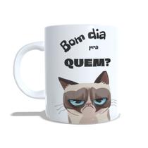 Caneca Xícara Porcelana Presente Meme Gato Mal Humorado