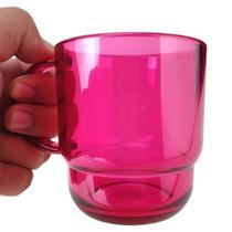 Caneca xícara rosa em policarbonato Tupperware