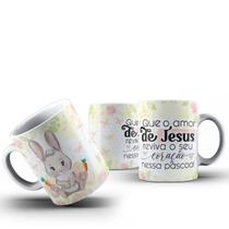 Caneca Xícara Temática Feliz Páscoa 325ml Cerâmica Caneca Xícara Temática Feliz Páscoa 325ml Cerâmica
