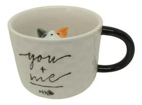 Caneca you + me gatinho dentro laranja gato pet fofo