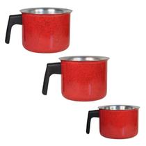 Canecão copo alumínio vermelho cozinha café leite chá kit 3un - Colombo