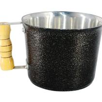Canecão de Alumínio Fundido Craqueado Cabo Madeira 1 Litro