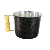 Canecão de Alumínio Fundido Craqueado Cabo Madeira 1 Litro