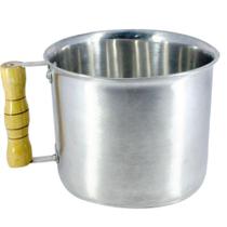 Canecão de Alumínio Fundido Polido Cabo Madeira 1 Litro