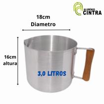 Canecão fervedor leiteira aluminio grande linha hotel 3,0 litros n18cm - ALUMINIO CINTRA