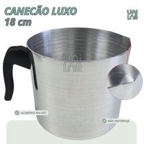 Canecão leiteira luxo 18 cm alumínio reforçado cabo plástico baquelite multiuso cozinha fervedor