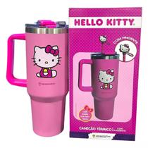 Canecão Tumbler Hello Kitty Térmico Em Inox Com Canudo Pingente Canecão Tumbler Hello Kitty Térmico Em Inox Com Canudo Pingente