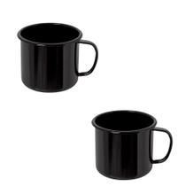 Canecas 2 (duas) de qualidade de Agata 370ml - Ewel - Preto Canecas 2 (duas) de qualidade de Agata 370ml - Ewel - Preto