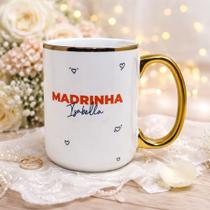 Canecas Borda Dourada Imperial Madrinha Padrinho Casamentos