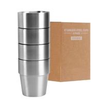 Canecas De Camping De Aço Inoxidável De Parede Dupla 10oz 6oz 4 Peças Reutilizáveis Premium Para