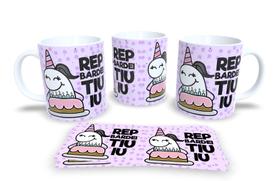 Canecas de Porcelana Branca Personalizada Flork Aniversário