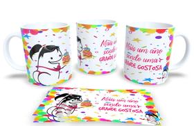 Canecas de Porcelana Branca Personalizada Flork Parabéns